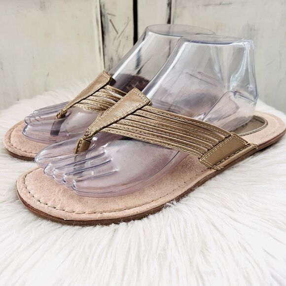 Boc Born Concepts Bronze Metallic Slip on Strappy Sandals - Size 9 EU40.5 - Picture 1 of 7